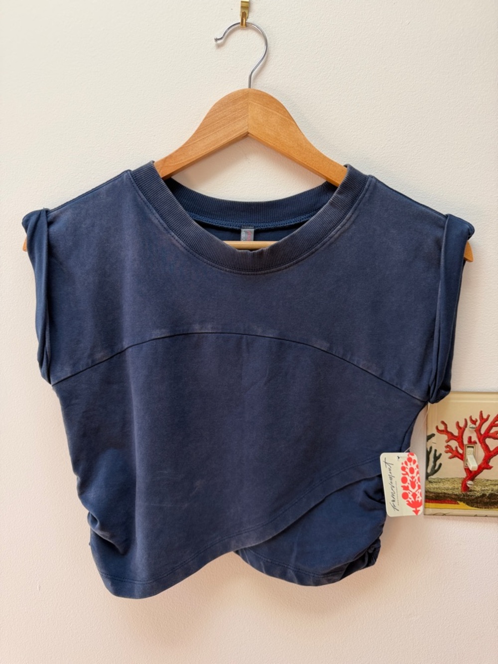 FP Movement by Free People Navy Cropped Crewneck Sleeveless Top